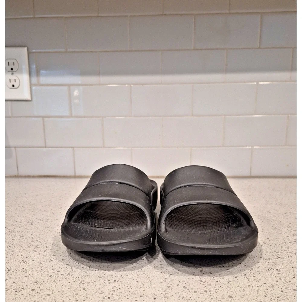 OOFOS OOahh Slide Sandals Navy Blue Mens Size 10 excellent condition